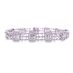 Ruchi New York 6.54ct Diamond Baguette Bracelet in 18K White Gold