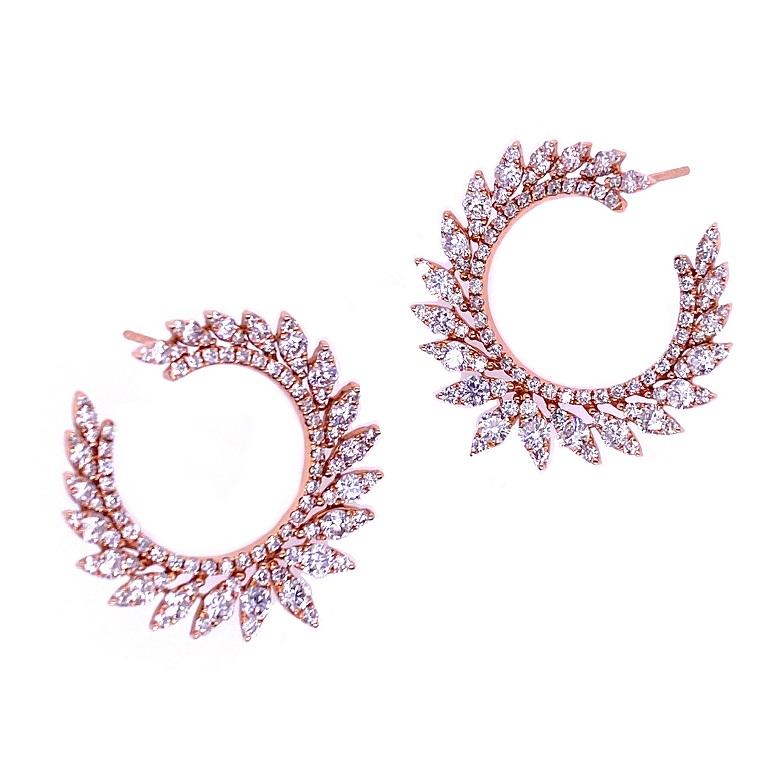c shaped diamond earrings