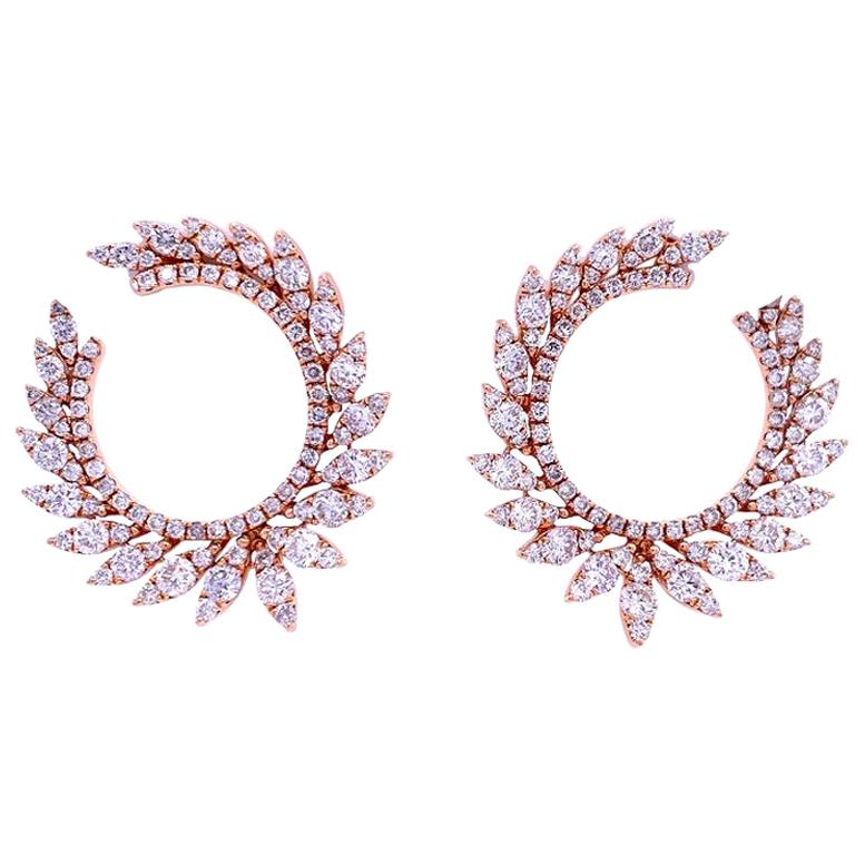 Ruchi New York Diamond C-Shape Earrings 