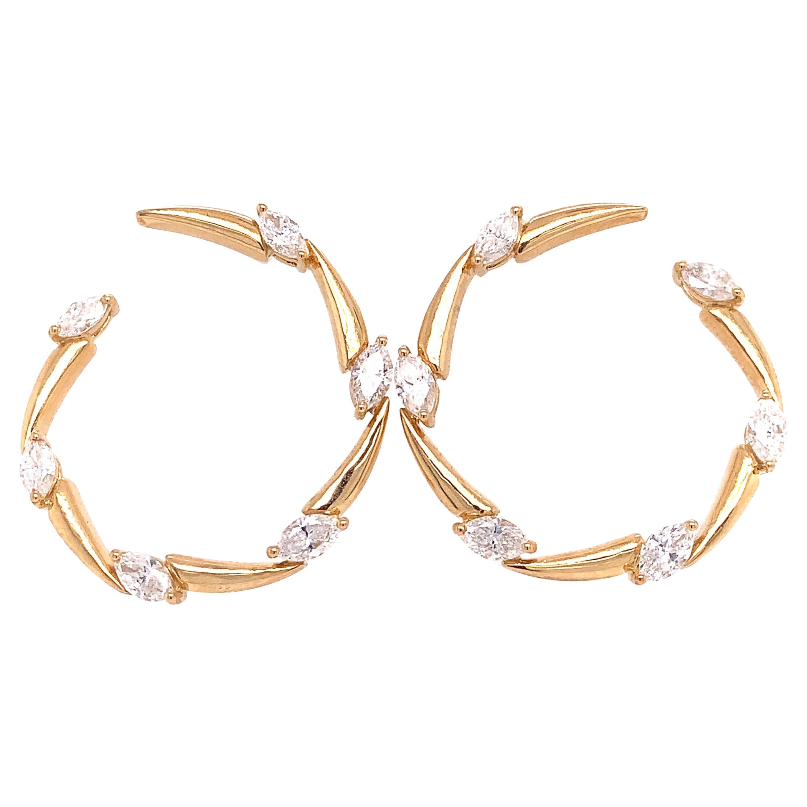 Ruchi New York Diamond C Shape Earrings For Sale