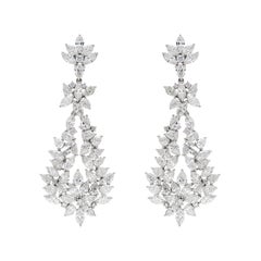 RUCHI Boucles d'oreilles chandelier en or blanc avec diamant marquise