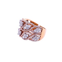 Brilliant 1.55ct Diamond Rose Gold Cocktail Ring by Ruchi, Hong Kong