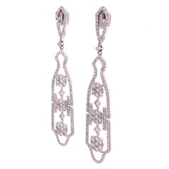 RUCHI Diamond Illusion with Pavé White Gold Dangle Earrings