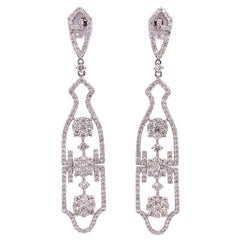 RUCHI Diamond Illusion with Pavé White Gold Dangle Earrings