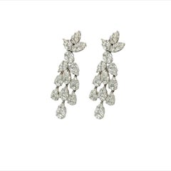 RUCHI Pear-Shape Diamond White Gold Dangle Earrings