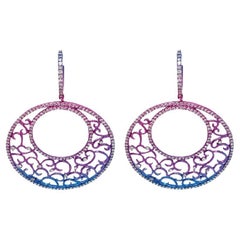 RUCHI Brilliant-Cut Diamond Multi-Colored Rhodium Dangle Earrings