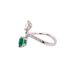 Ruchi New York Diamond & Emerald Cocktail Ring