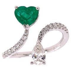 Ruchi New York Diamond & Emerald Cocktail Ring