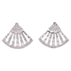 Ruchi New York Diamond Fan Front-Back Earrings