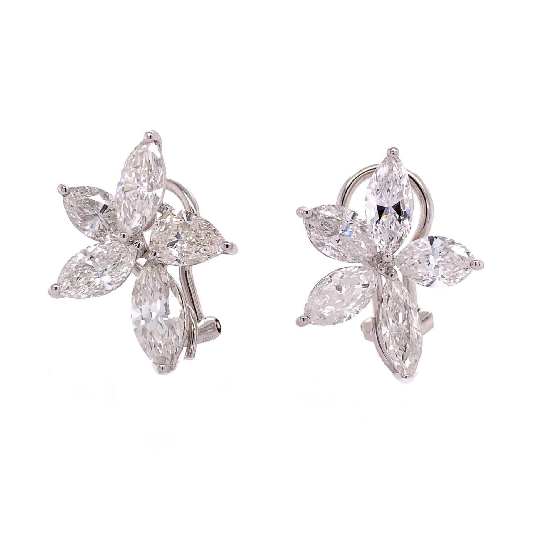 Mixed Cut Ruchi New York Diamond Flower Clip-On Earrings