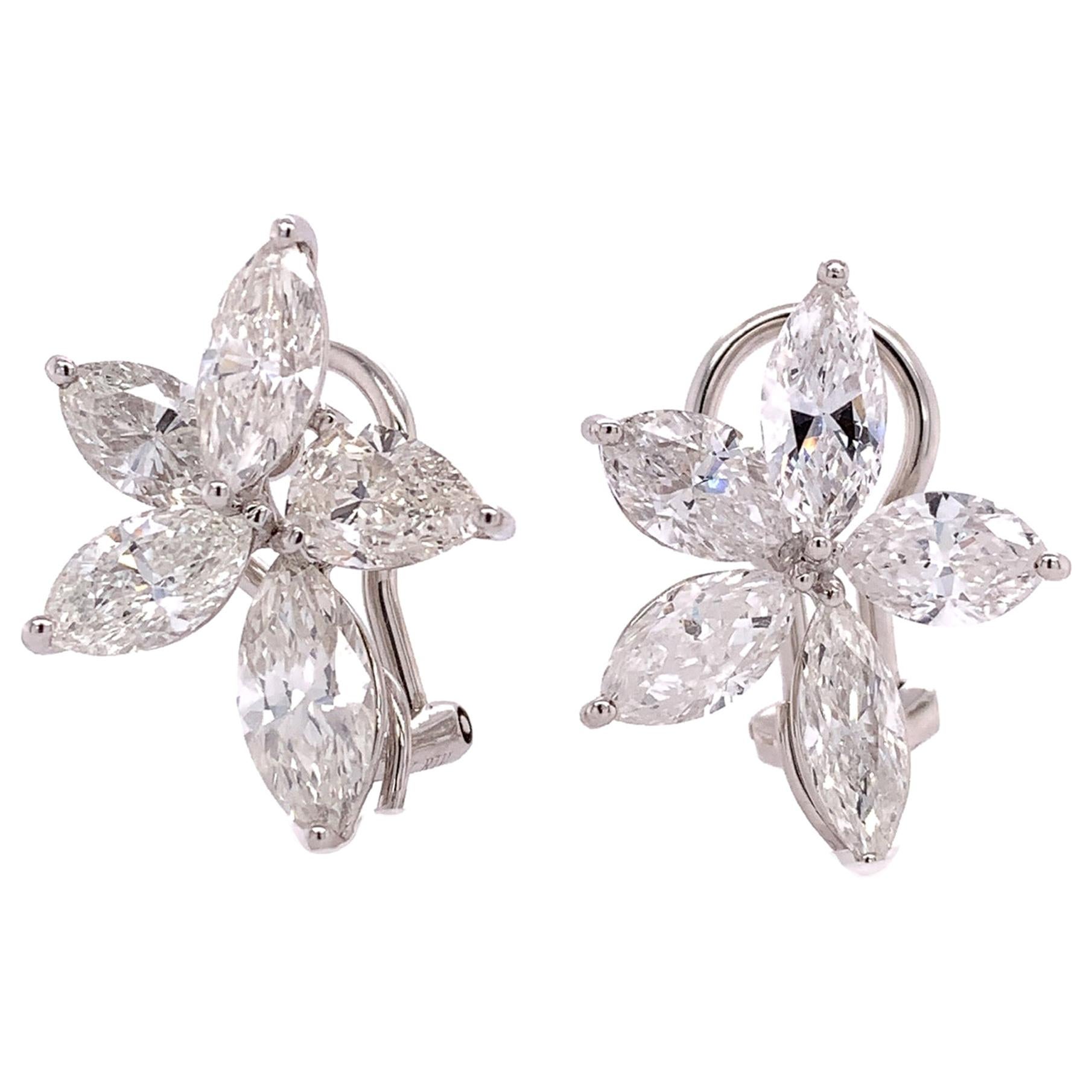 Ruchi New York Diamond Flower Clip-On Earrings