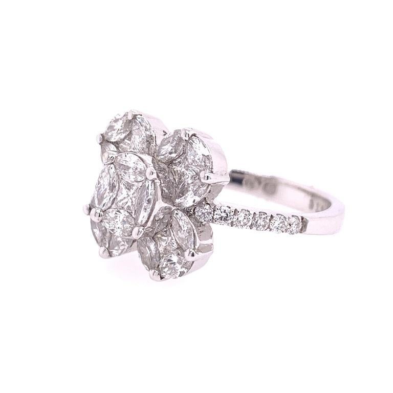 Contemporary Ruchi New York Diamond Flower Ring