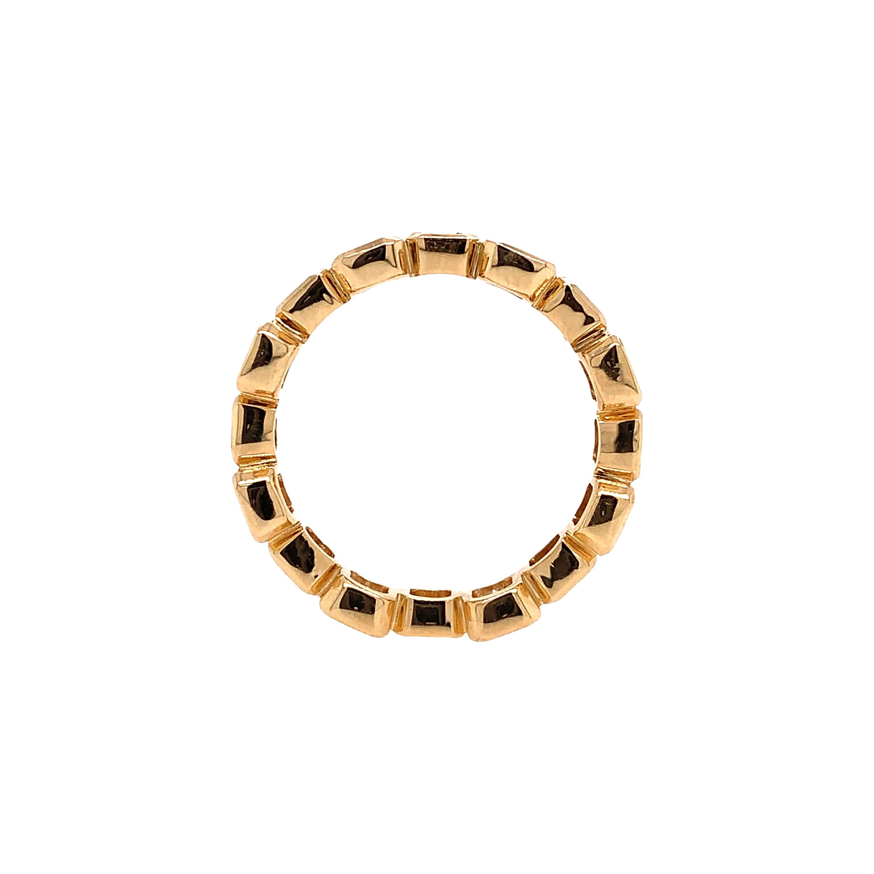 Contemporary RUCHI Square-Cut Diamond Yellow Gold Eternity Band For Sale