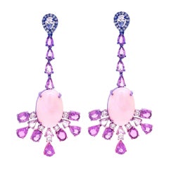 Ruchi New York Diamond, Pink Sapphire and Opal Earrings
