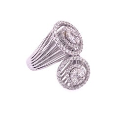RUCHI Mixed-Shape Diamond Illusion White Gold Bypass Ring