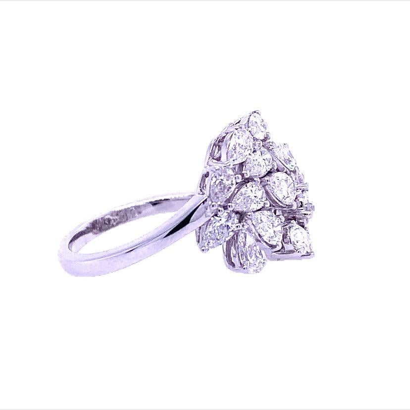 RUCHI Pear-Shape Diamond White Gold Bypass Ring In New Condition For Sale In New York, NY