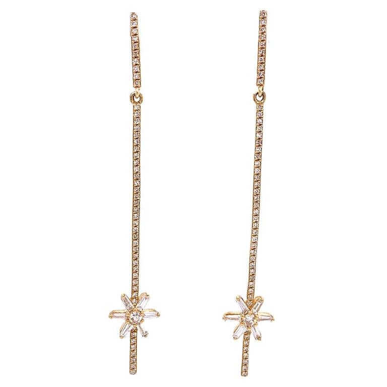 Ruchi New York Diamond Starburst Drop Earrings