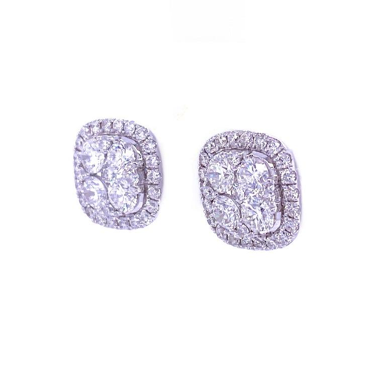 18K White Gold
Diamonds: 1.99ct total weight.
All diamonds are G-H/SI stones.