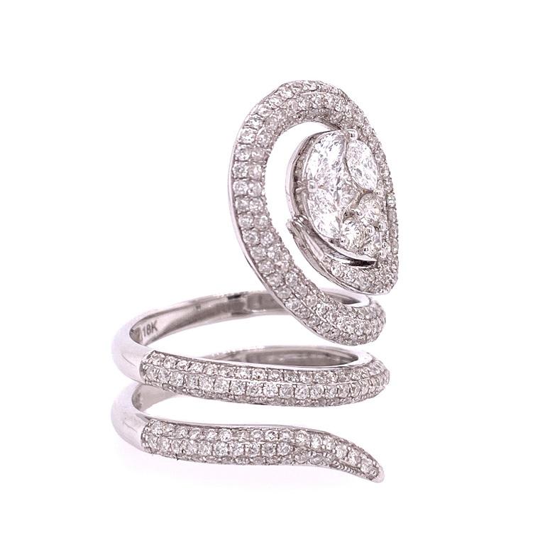 Contemporary Ruchi New York Diamond Wraparound Cocktail Ring