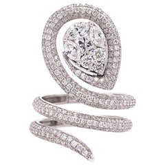Ruchi New York Diamond Wraparound Cocktail Ring