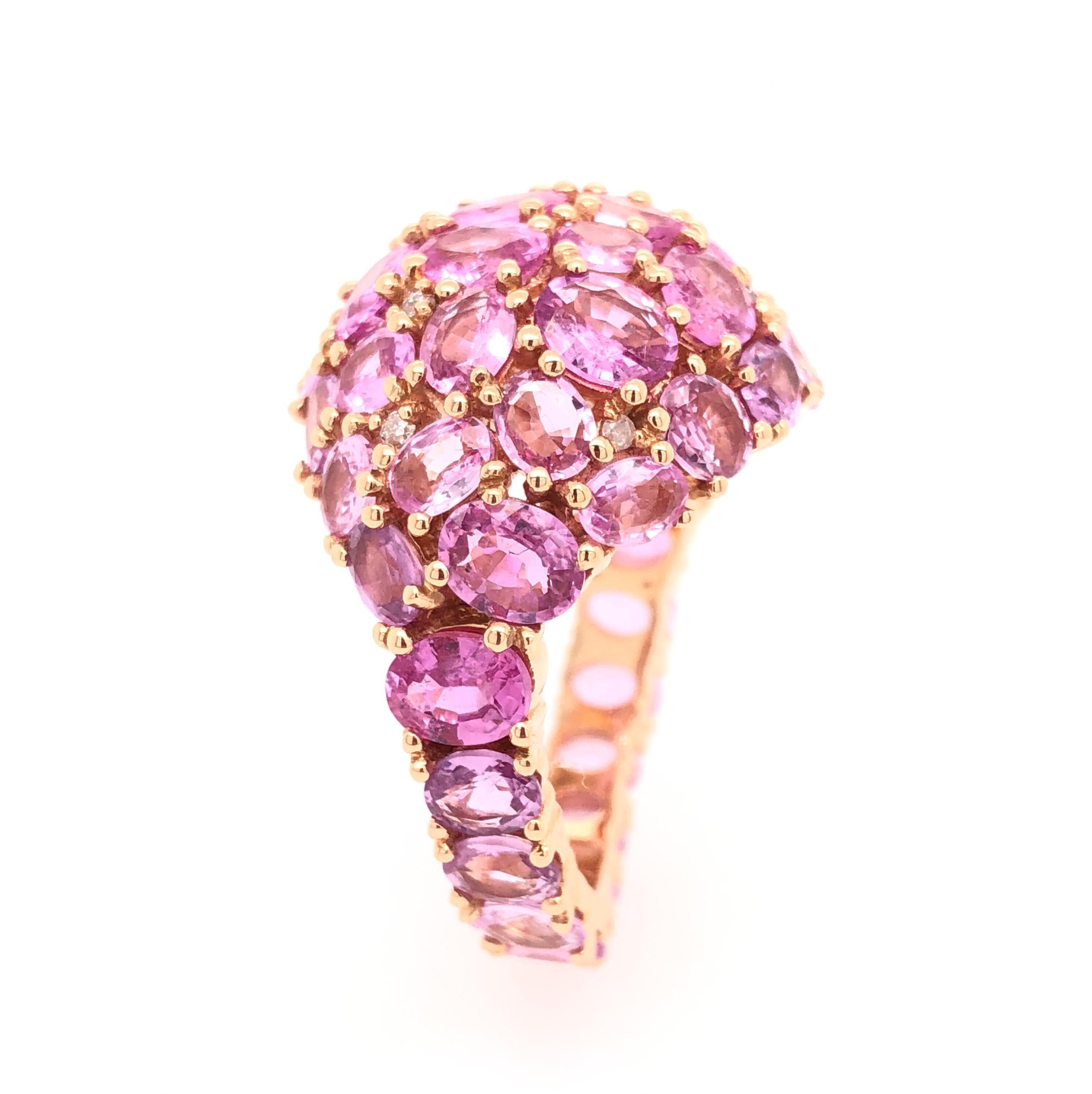 Modern Ruchi New York Dome Pink Sapphire Cocktail Ring
