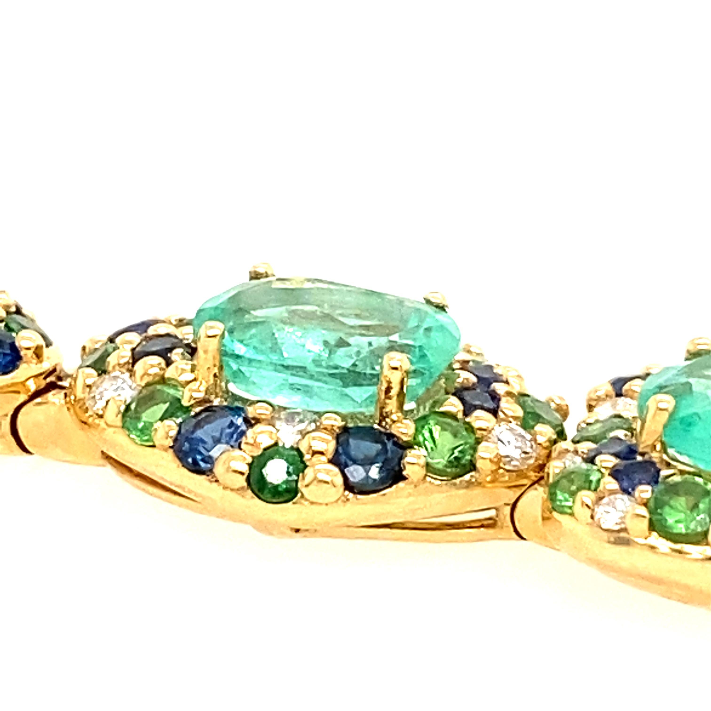 Contemporary Ruchi New York Emerald and Blue Sapphire Bracelet