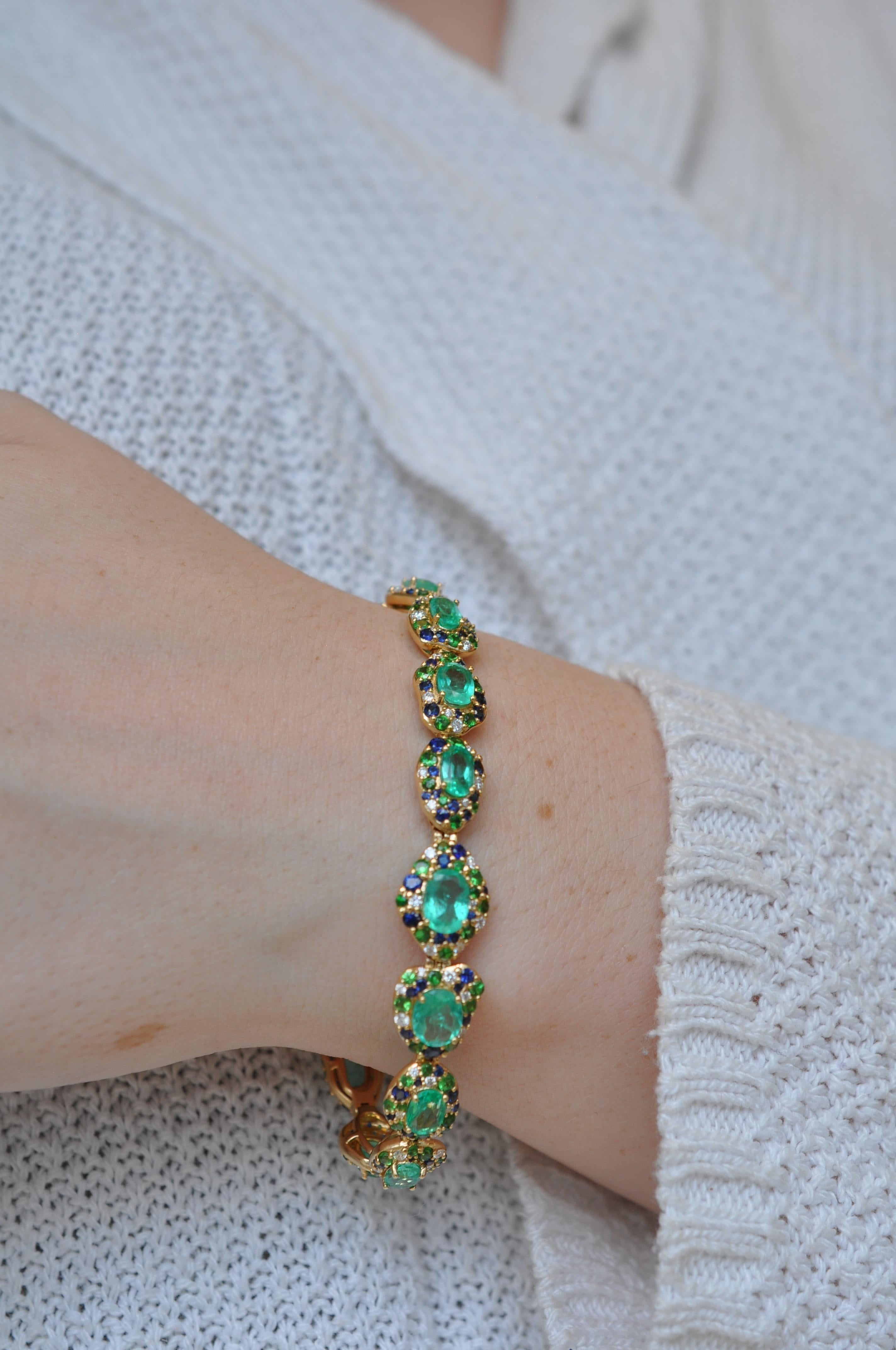 Women's Ruchi New York Emerald and Blue Sapphire Bracelet