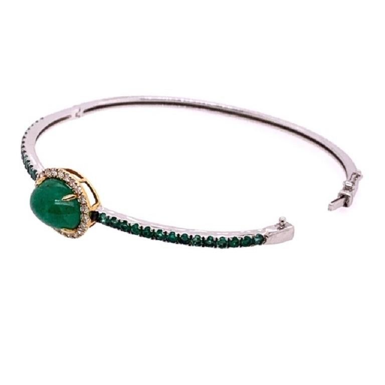 Women's Ruchi New York Emerald and Diamond Bangle Bracelet