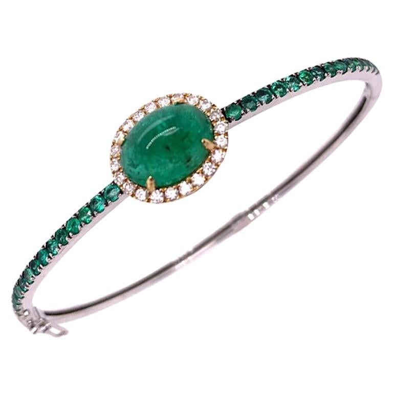 Ruchi New York Emerald and Diamond Bangle Bracelet