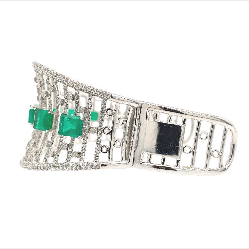 diamond bangles with emerald