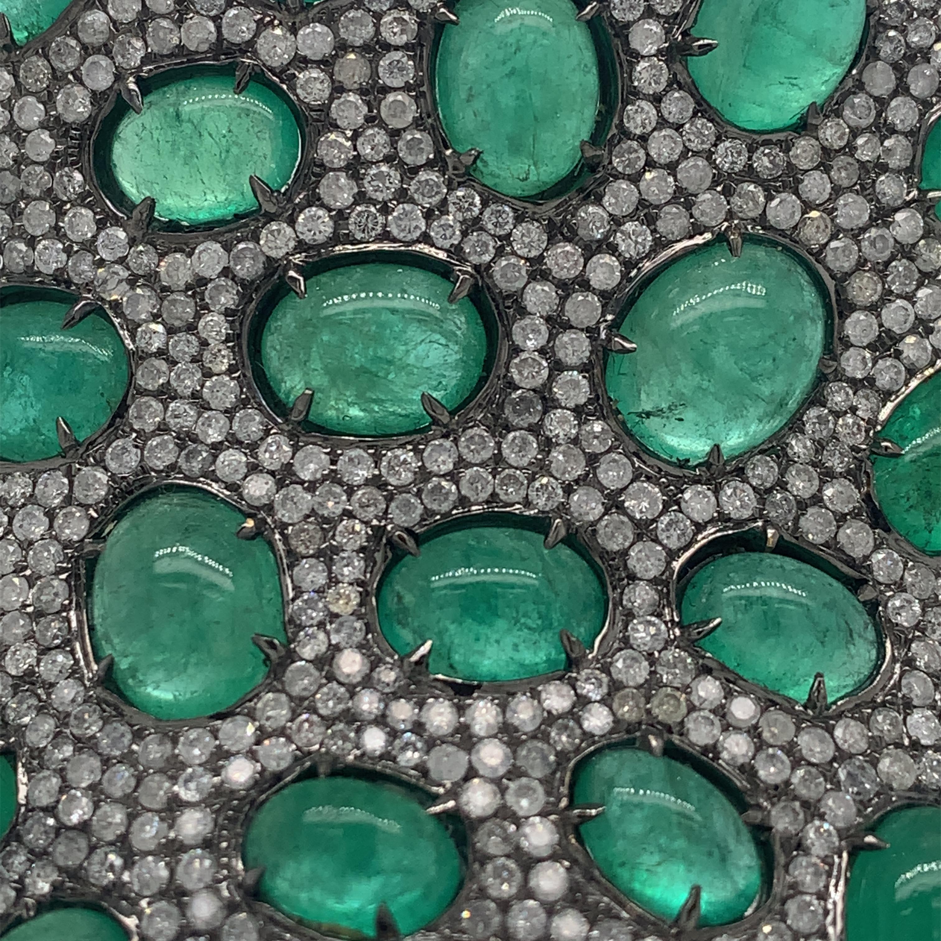 Ruchi New York Emerald and Diamond Bangle For Sale 1