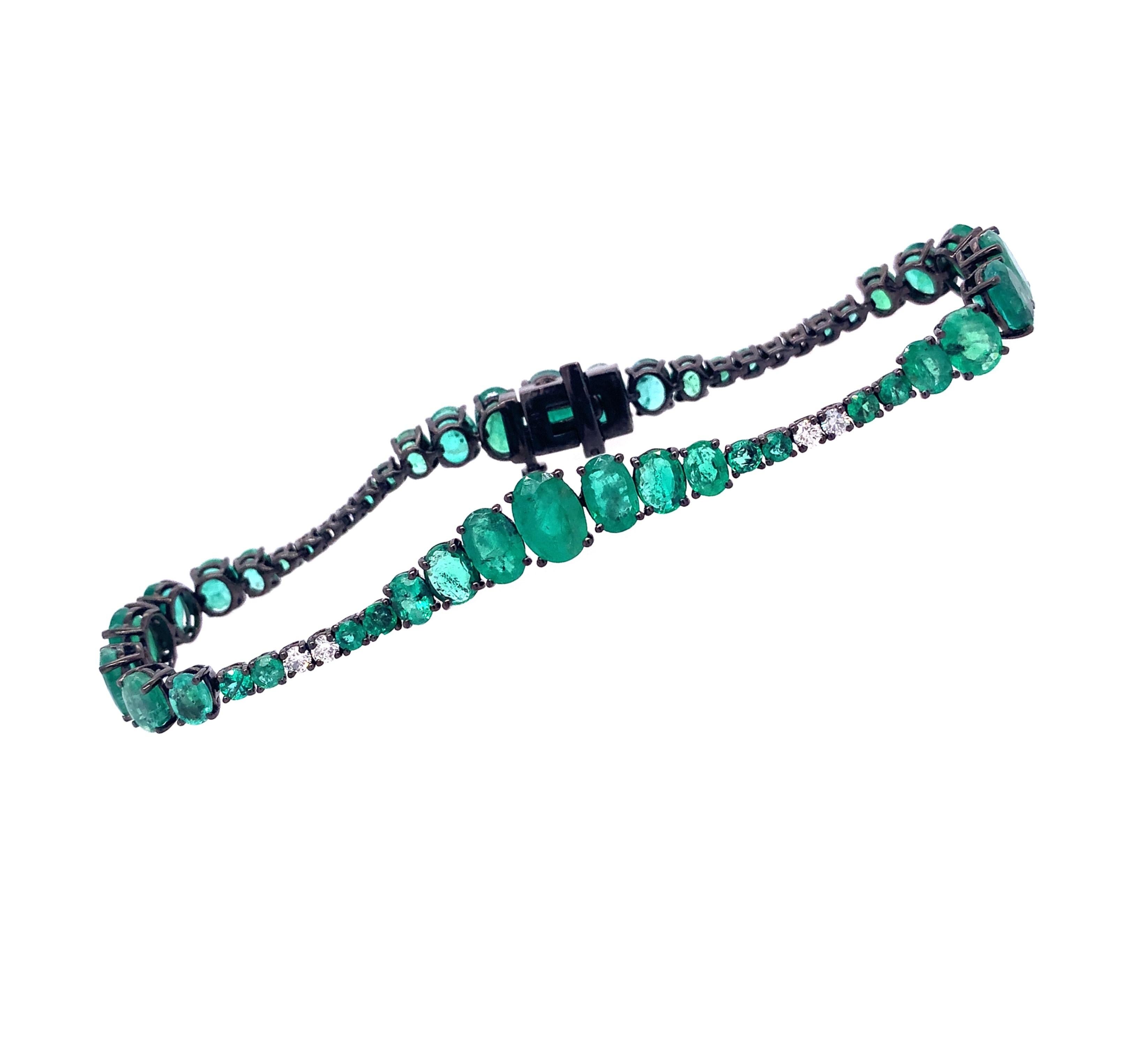 Contemporary Ruchi New York Emerald and Diamond Bracelet