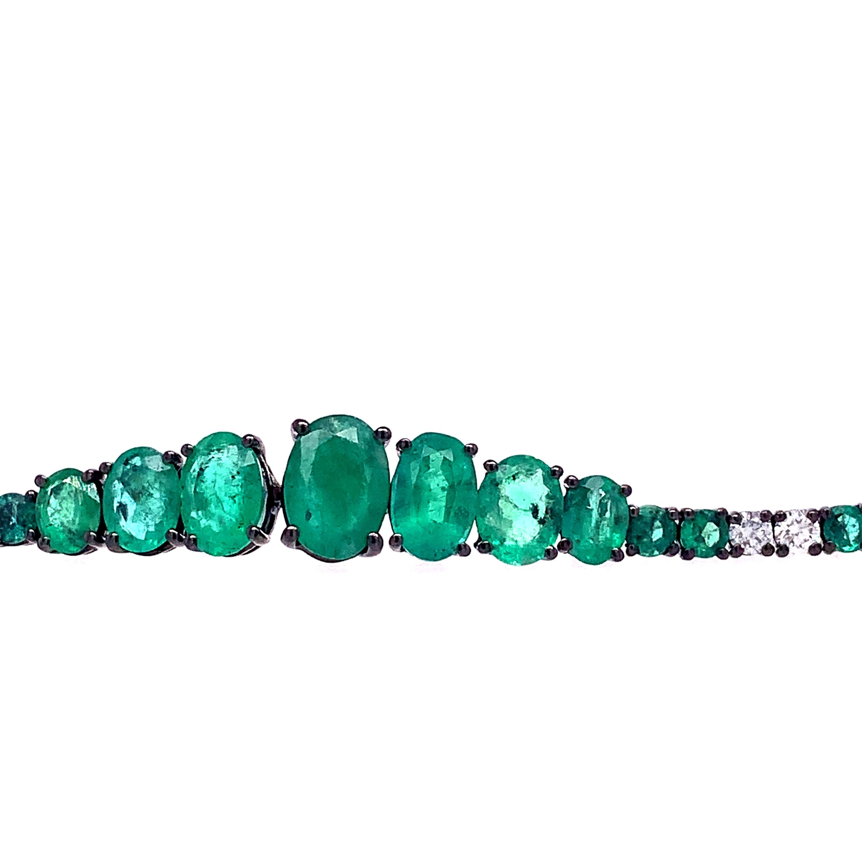 Mixed Cut Ruchi New York Emerald and Diamond Bracelet