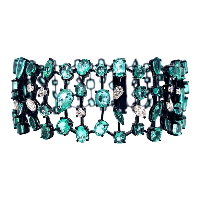Ruchi New York Emerald and Diamond Bracelet For Sale at 1stDibs