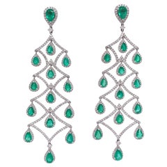 Ruchi New York Emerald and Diamond Chandelier Earrings