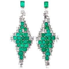 Ruchi New York Emerald and Diamond Chandelier Earrings