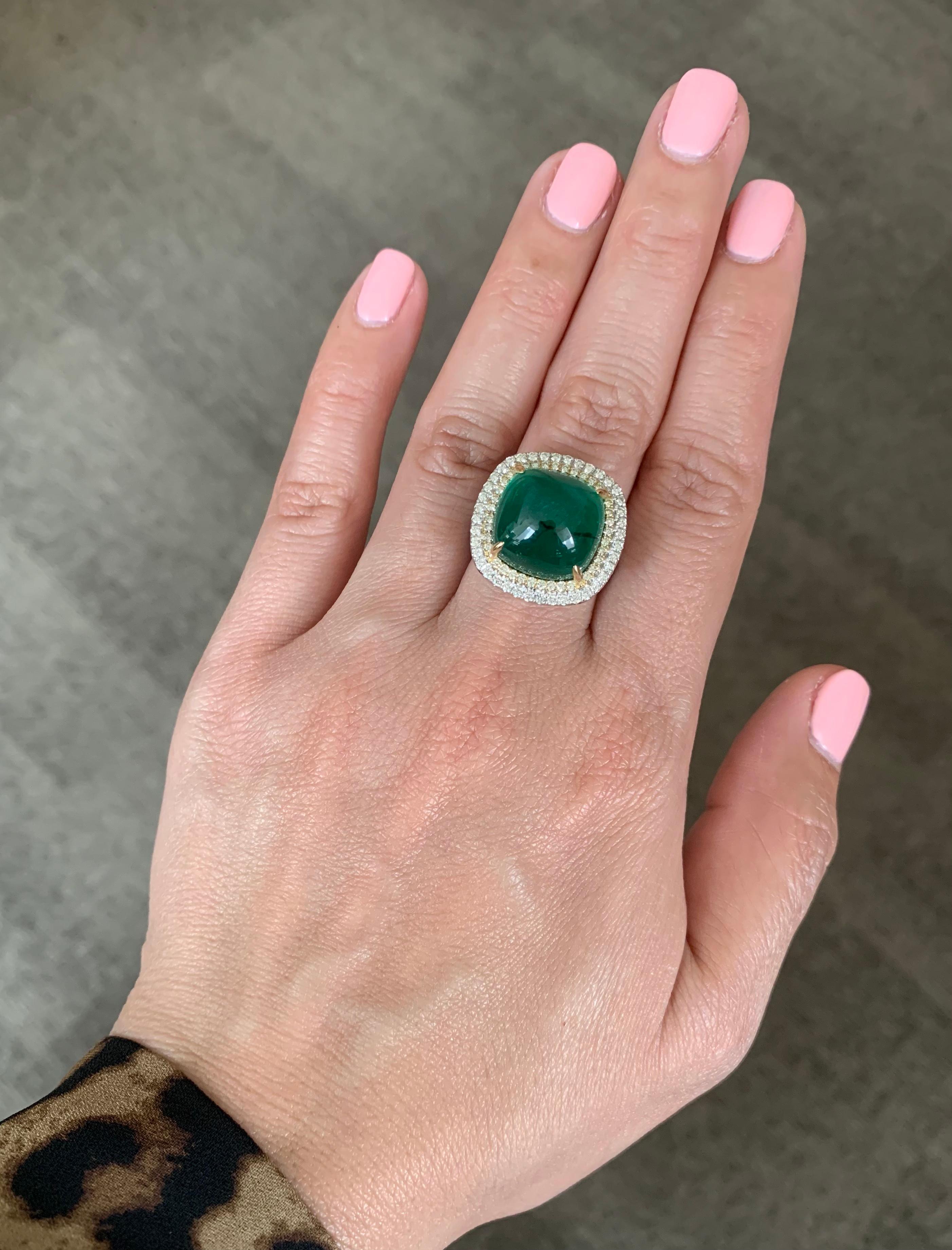 Ruchi New York Emerald and Diamond Cocktail Ring 1