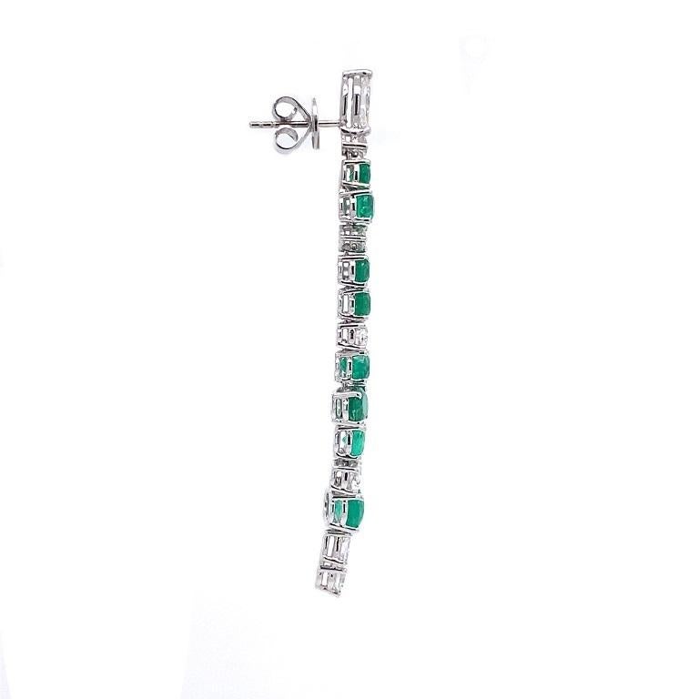 Mixed Cut Ruchi New York Emerald and Diamond Dangle Earrings