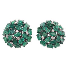Ruchi New York Emerald and Diamond Dome Earrings