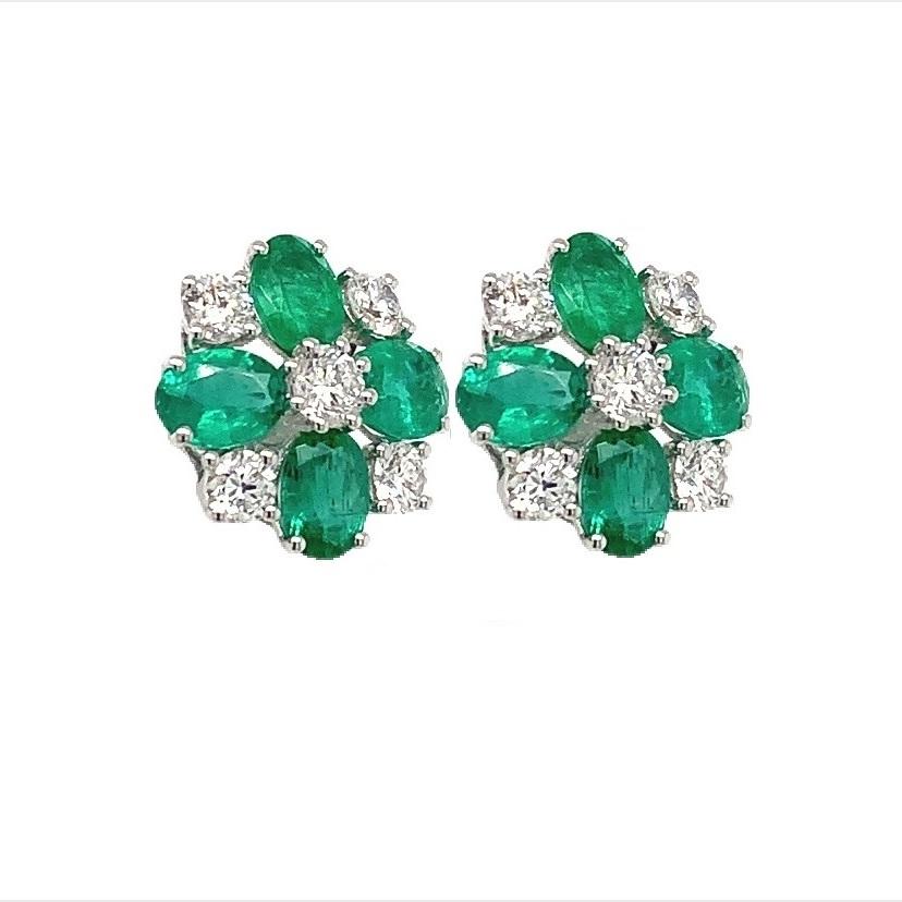 Mixed Cut Ruchi New York Emerald and Diamond Earrings