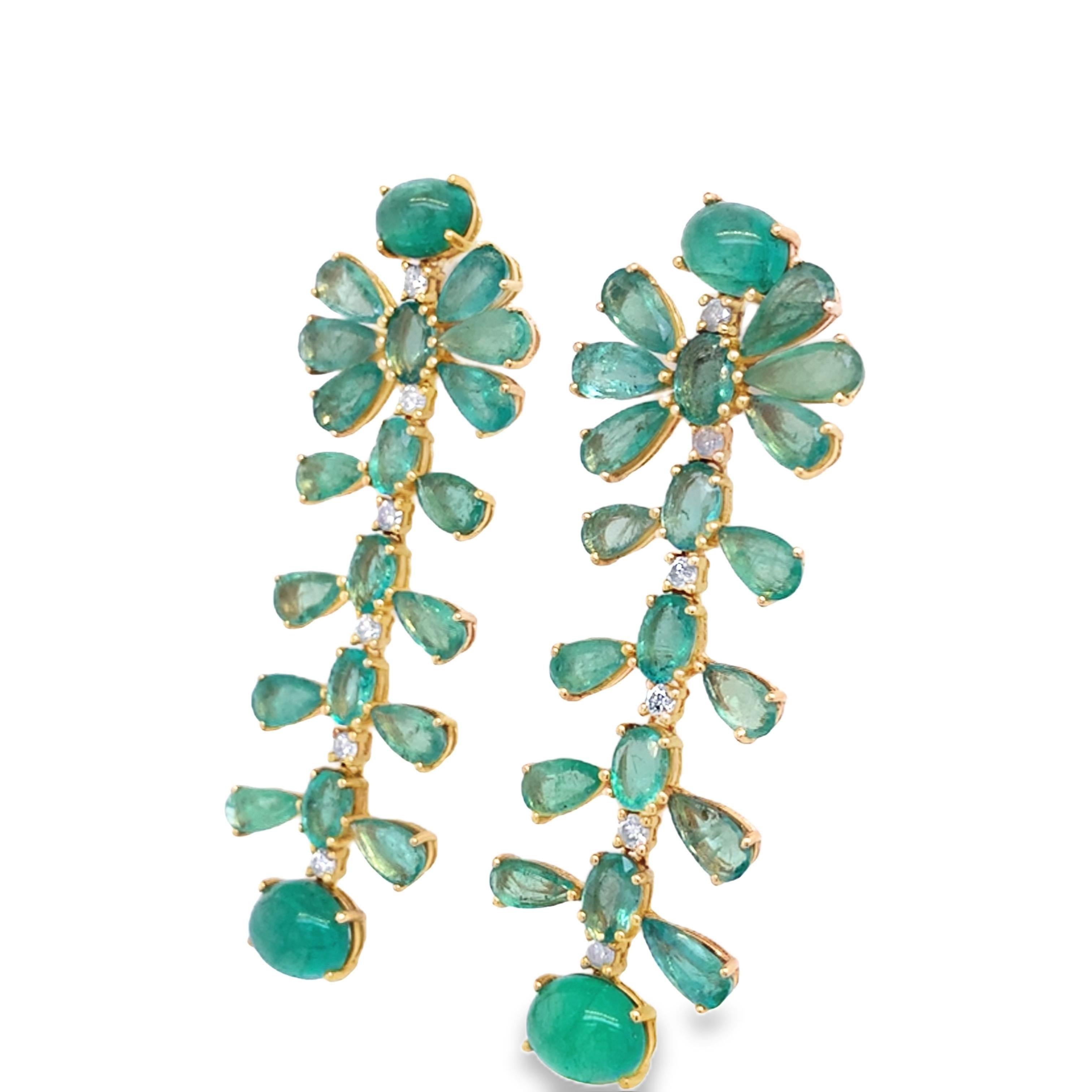 Ruchi New York Emerald and Diamond Earrings For Sale 1