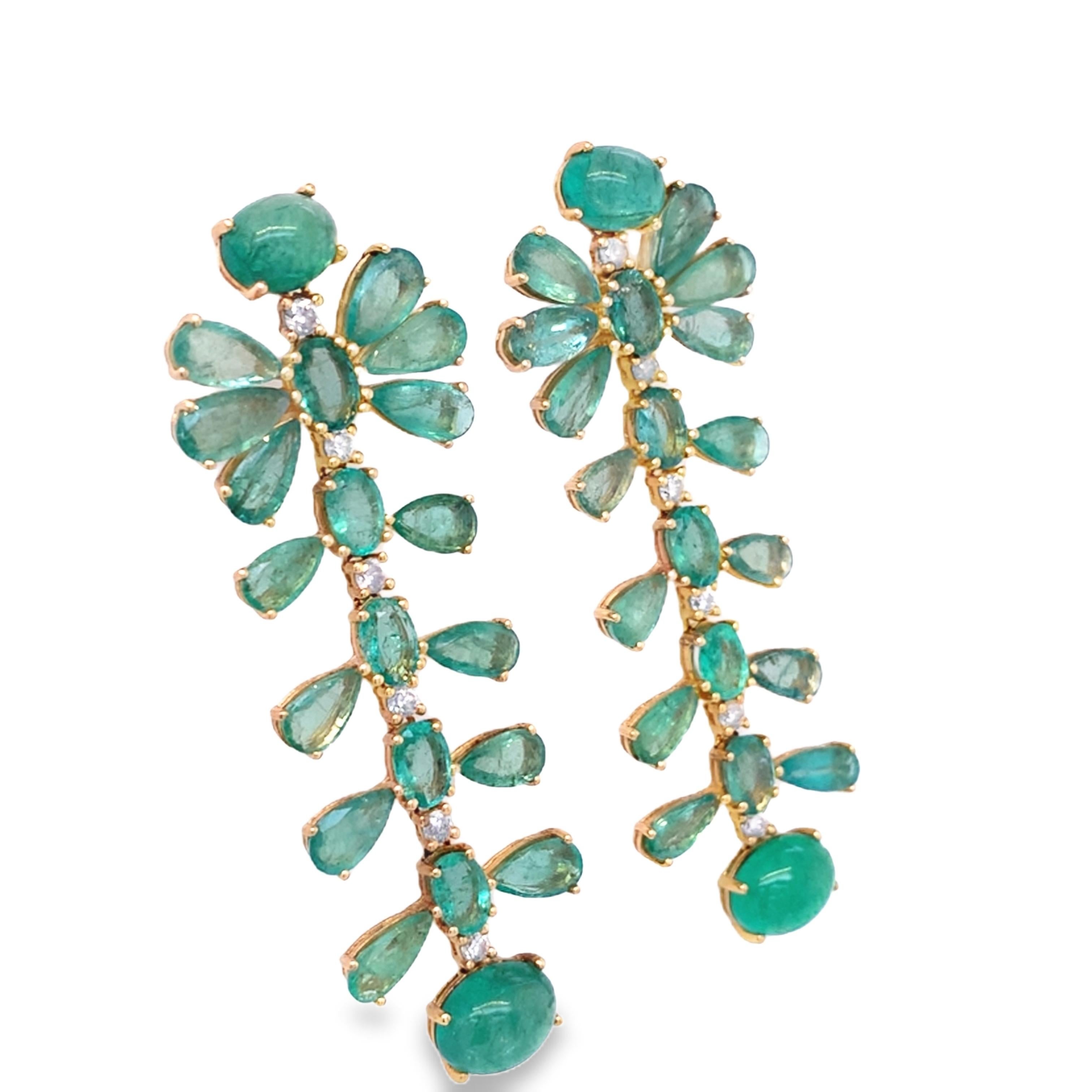 Ruchi New York Emerald and Diamond Earrings For Sale 2