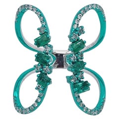 Ruchi New York Emerald and Diamond Open Ring