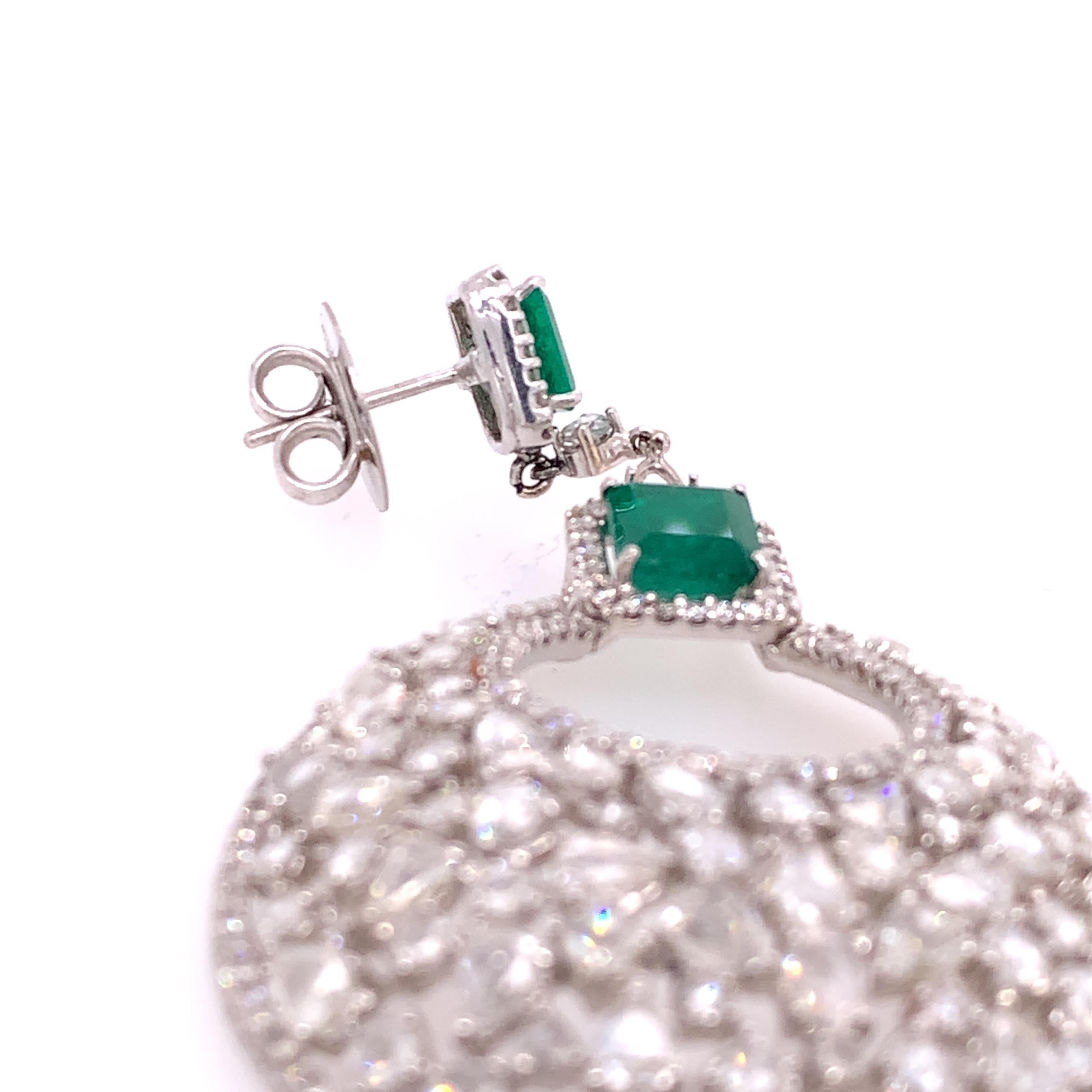emerald statement earrings