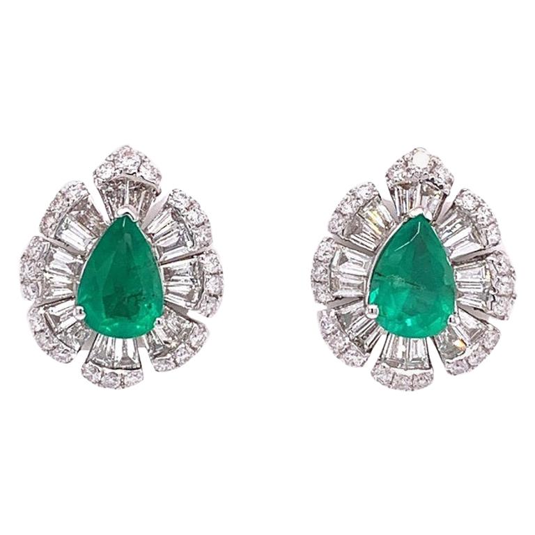 Ruchi New York Emerald and Diamond Stud Earrings
