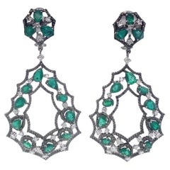 Ruchi New York Emerald, Diamond and Black Diamond Earrings