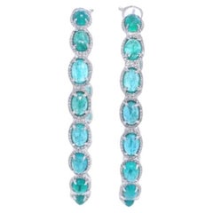 Ruchi New York Emerald Diamond Hoop Earrings