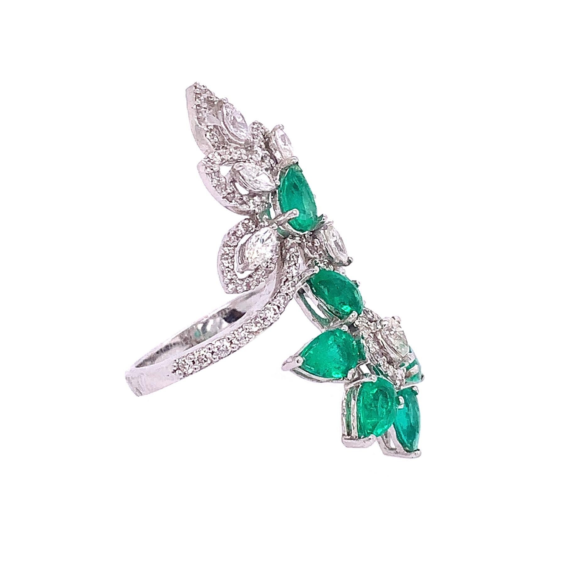 Contemporary Ruchi New York Emerald & Diamond Ring