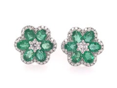 Ruchi New York Emerald Flower Earrings