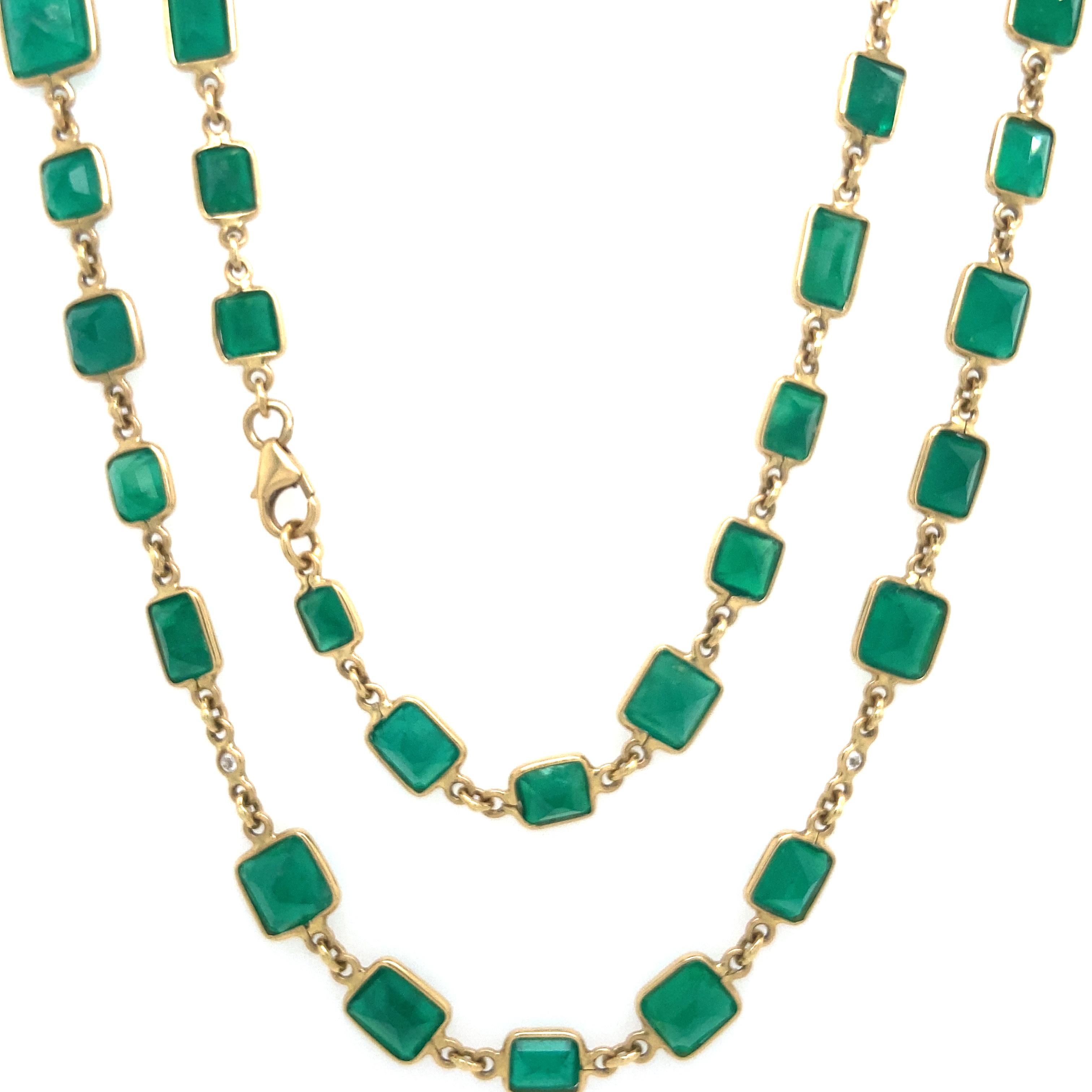 18K Yellow Gold
Emerald: 36.56ct total weight.
All diamonds are G-H/SI stones.